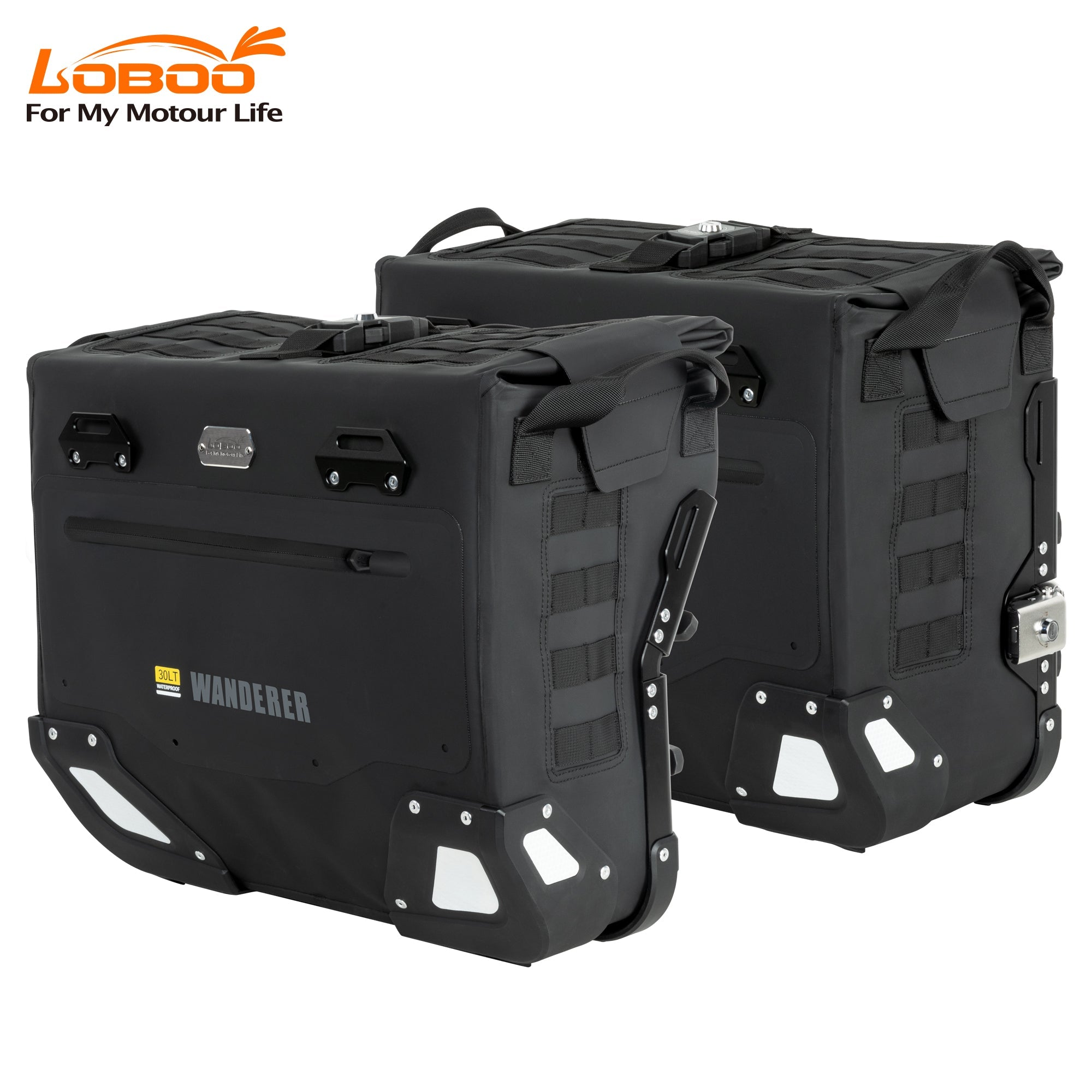 LOBOO Wanderer Waterproof Side Bags (30L/40L) | Quick - Release Soft Pannier System with MOLLE - LOBOO