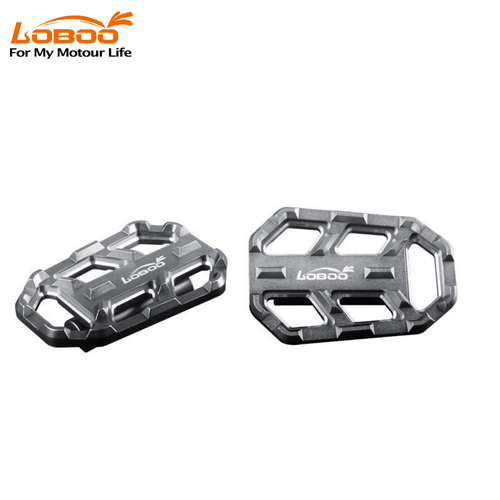 LOBOO Wide Foot Peg Enlargers for BMW R1300GS, R1250GS & F750GS | CNC Aluminum Footrest Extension - LOBOO
