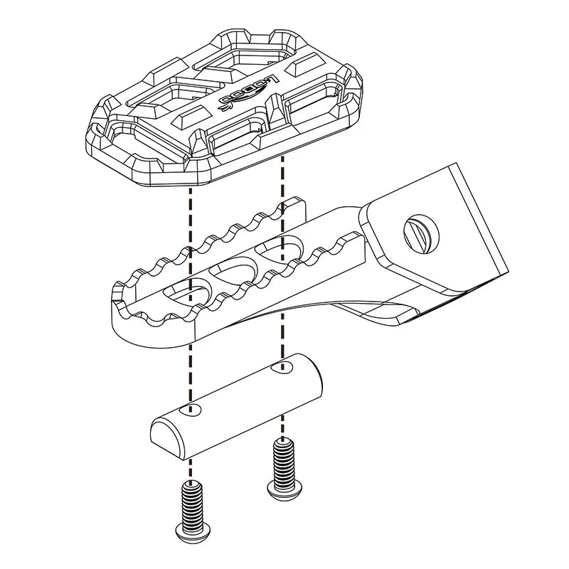LOBOO Wide Foot Pegs Extension for BMW F800GS (2009 - Present) | CNC Anti - Slip Footrest Enlargement Kit - LOBOO
