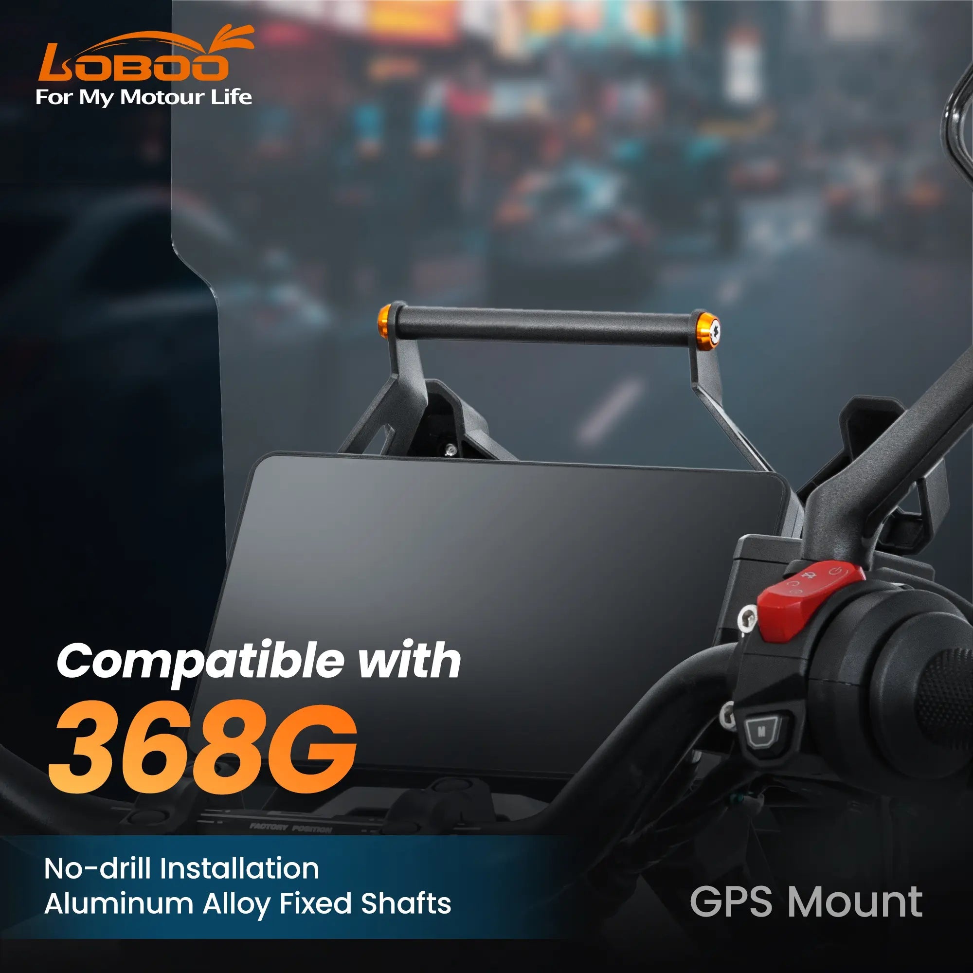 Zontes 368G GPS Mount (2025+) | No - Drill Navigation Bar 12mm - LOBOO