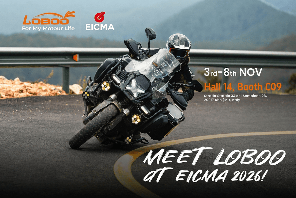 Meet LOBOO at EICMA 2026, November 3–8, Hall 14, Booth C09, Milan.