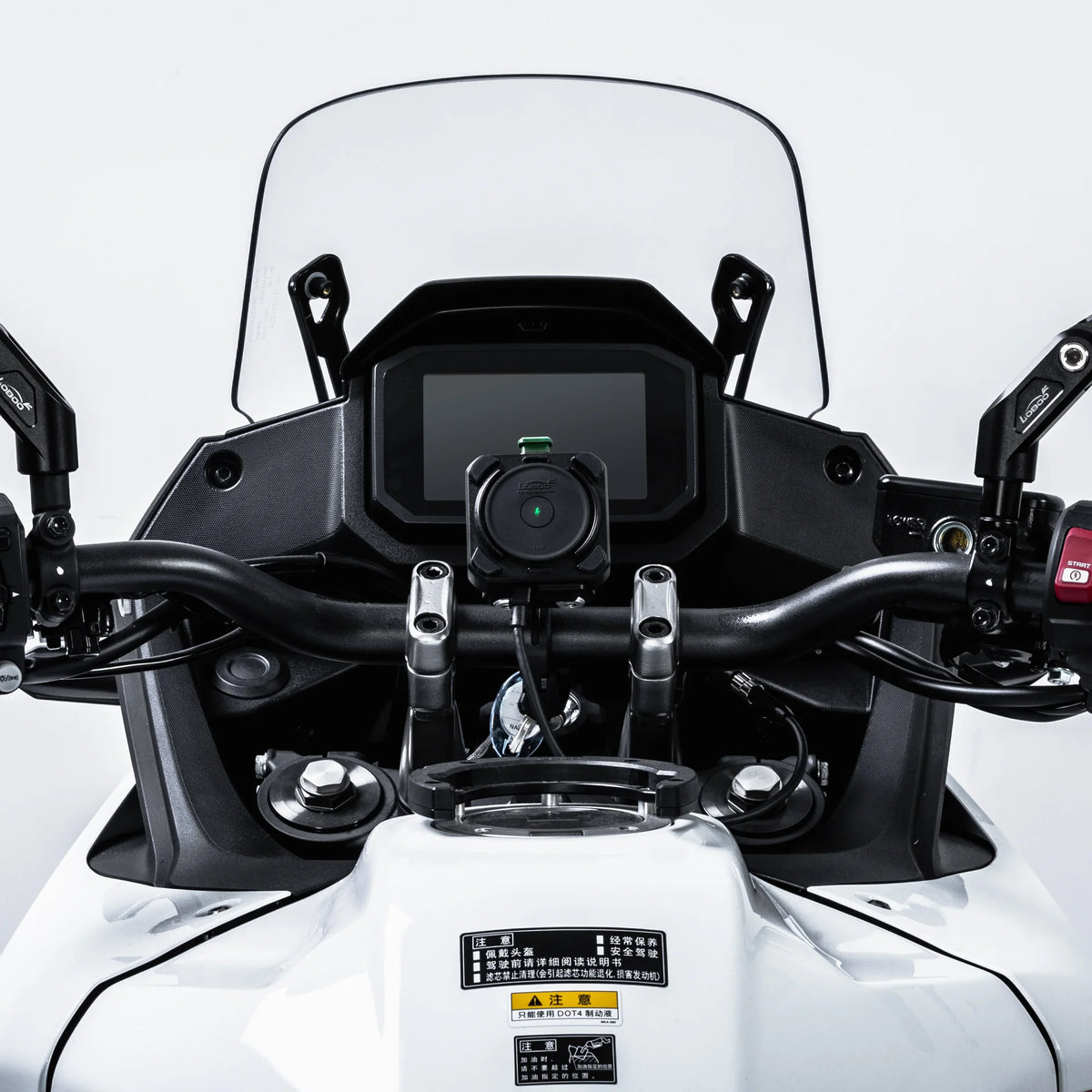 Soporte antivibración para teléfono de motocicleta LOBOO PH04 con carga inalámbrica de 15W y carga rápida de 30W para motocicletas ADV BMW, Honda y Yamaha