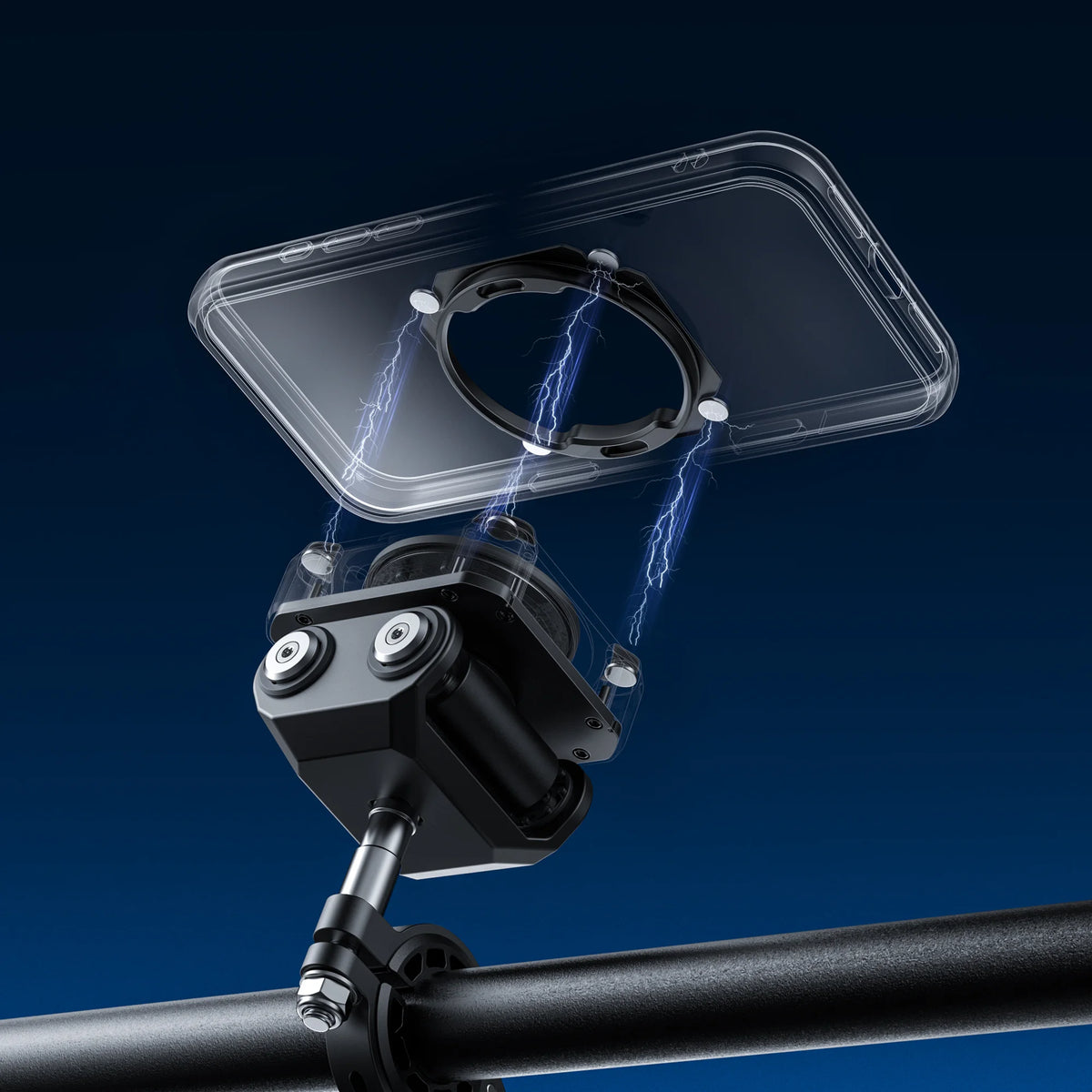 Soporte antivibración para teléfono de motocicleta LOBOO PH04 con carga inalámbrica de 15W y carga rápida de 30W para motocicletas ADV BMW, Honda y Yamaha