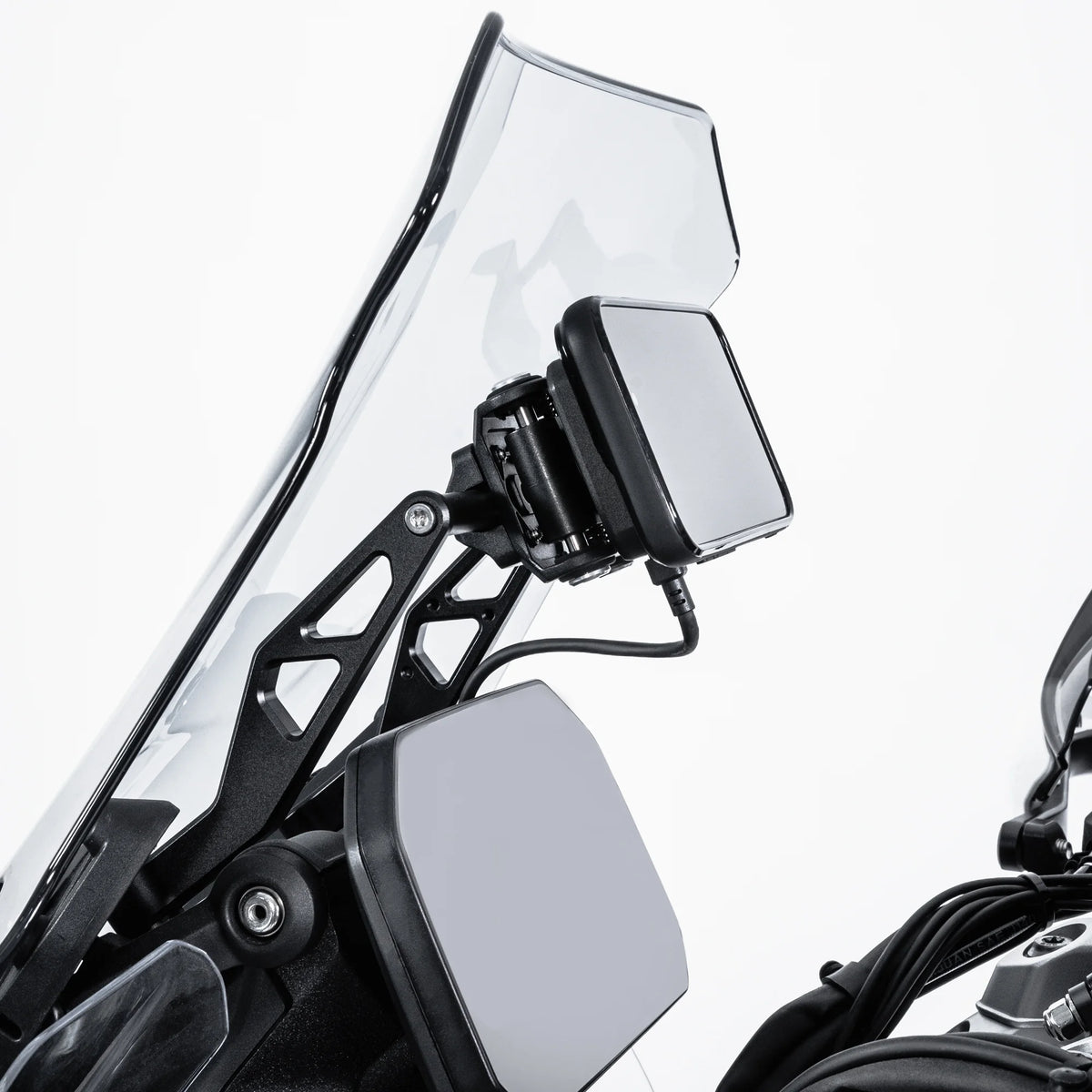 Soporte antivibración para teléfono de motocicleta LOBOO PH04 con carga inalámbrica de 15W y carga rápida de 30W para motocicletas ADV BMW, Honda y Yamaha
