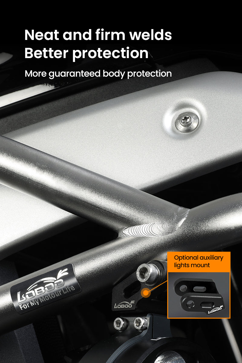 Constructed from high-grade 304 stainless steel that resists corrosion and matches the R1300GS's premium build quality