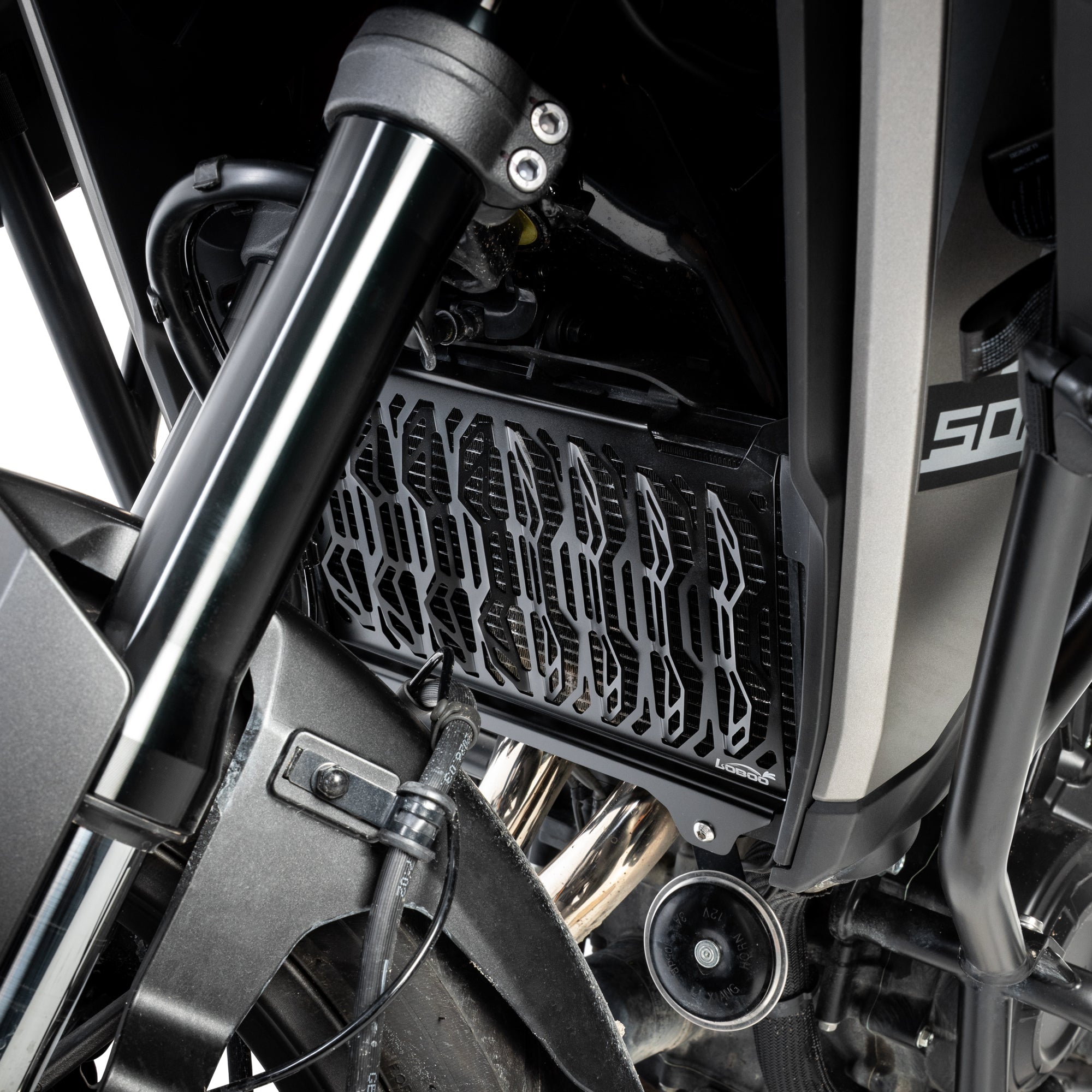 LOBOO Aluminum Radiator Guard for Honda NX500 2026 - Photo 5
