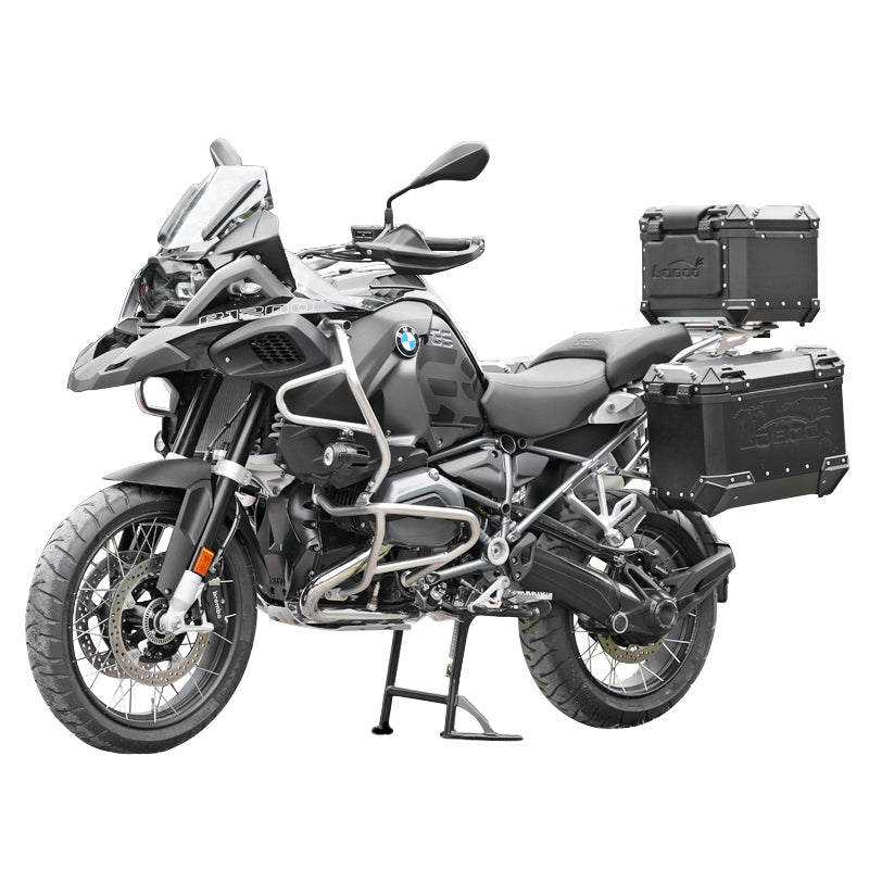 LOBOO CONQUEROR アルミパニア＆トップケースセット for BMW R1200GS / R1250GS / ADV (2013-2024) - 特許取得済み9点クイックリリースシステム＆スライディングラック