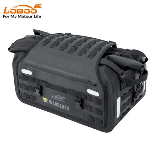 Bolsa Trasera Impermeable LOBOO Wanderer 50L - Bolsa Seca de TPU Resistente para Motocicleta con Correas de Mochila y Cierre Magnético de Roll-Top