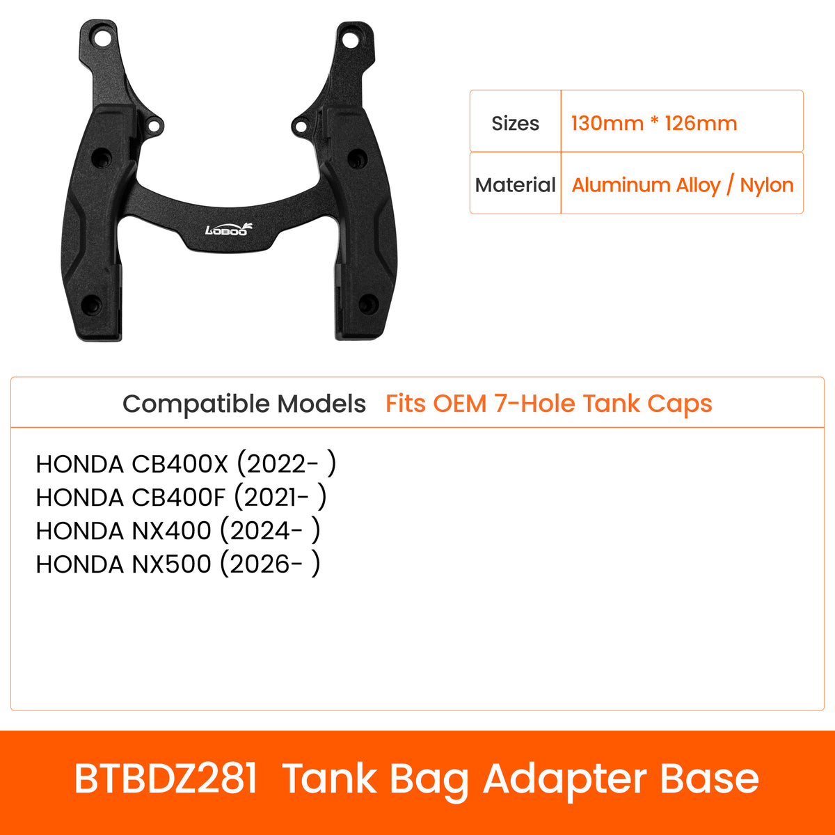 LOBOO BTB20BK アドベンチャーバイク用タンクバッグ、マグネット式クイックリリースシステム＆レインカバー付き、BMW GS・KTM Adventure・Africa Twinに対応する高耐久モデル