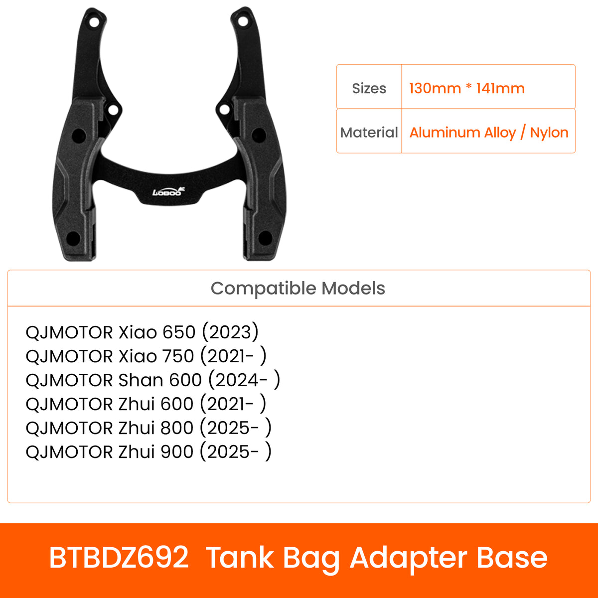 LOBOO BTB20BK アドベンチャーバイク用タンクバッグ、マグネット式クイックリリースシステム＆レインカバー付き、BMW GS・KTM Adventure・Africa Twinに対応する高耐久モデル