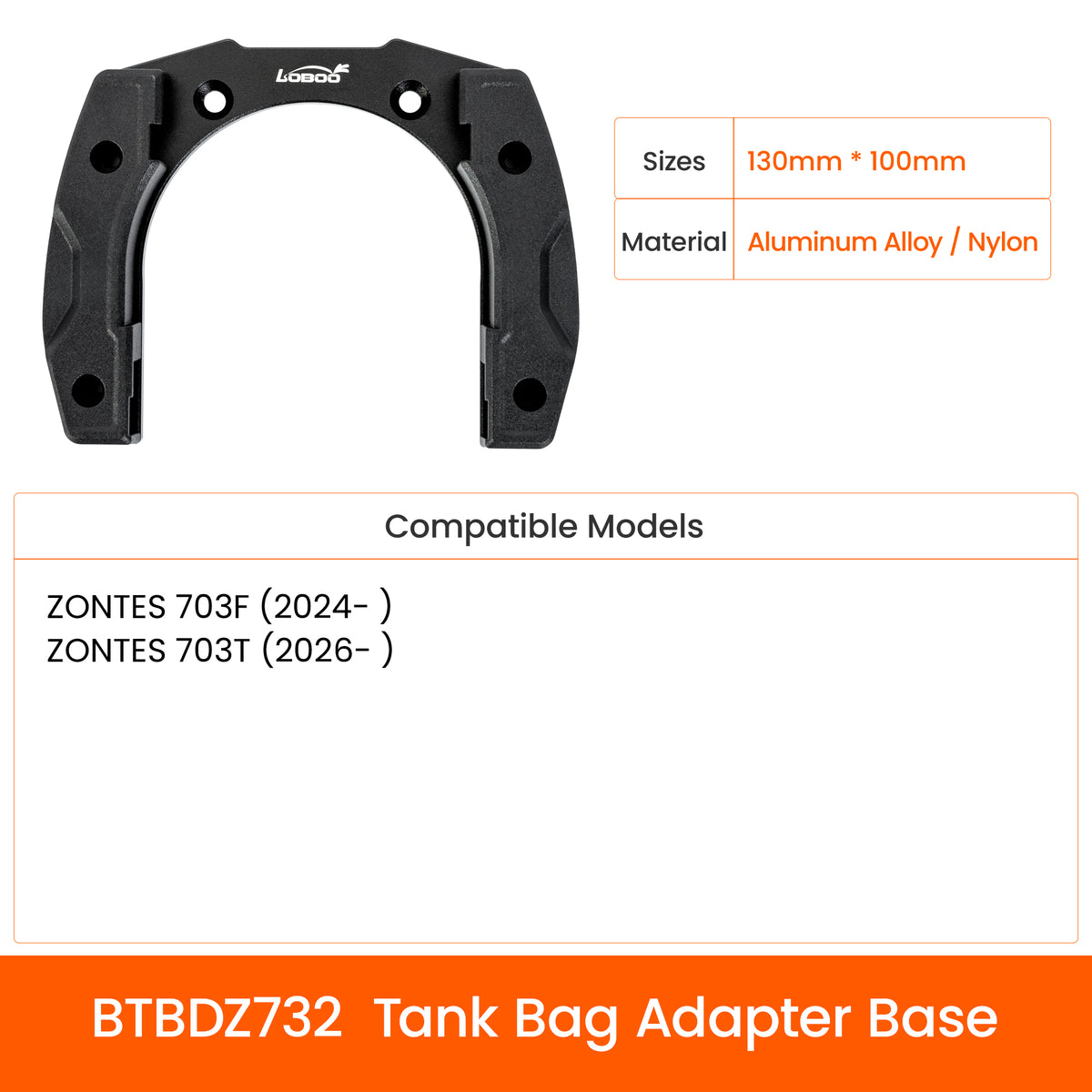 LOBOO BTB20BK アドベンチャーバイク用タンクバッグ、マグネット式クイックリリースシステム＆レインカバー付き、BMW GS・KTM Adventure・Africa Twinに対応する高耐久モデル