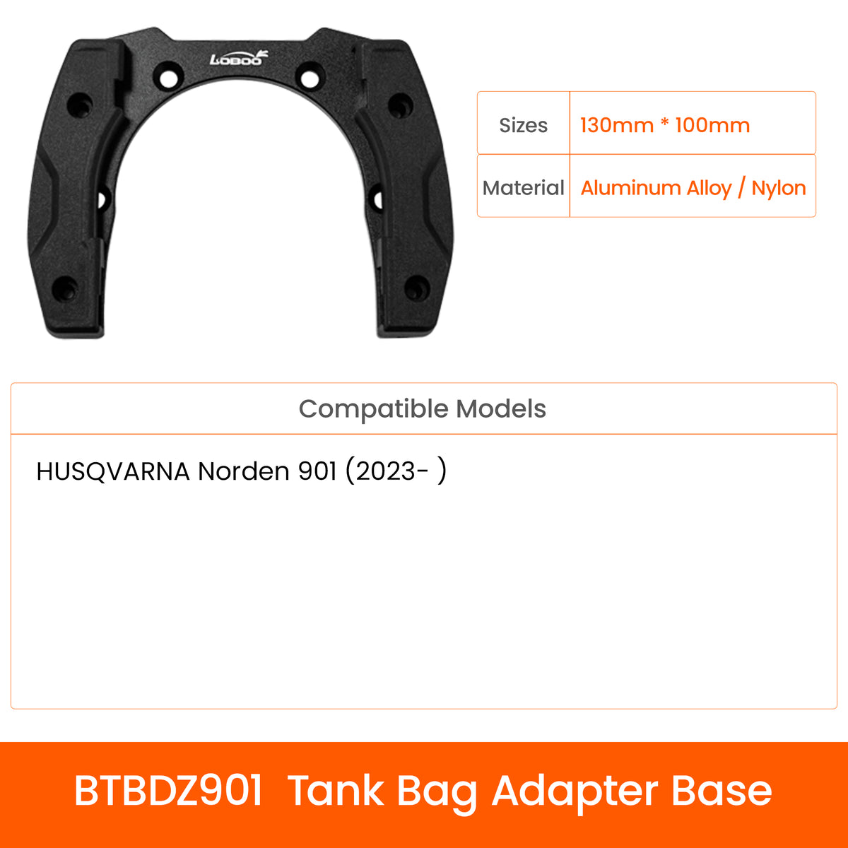 LOBOO BTB20BK アドベンチャーバイク用タンクバッグ、マグネット式クイックリリースシステム＆レインカバー付き、BMW GS・KTM Adventure・Africa Twinに対応する高耐久モデル