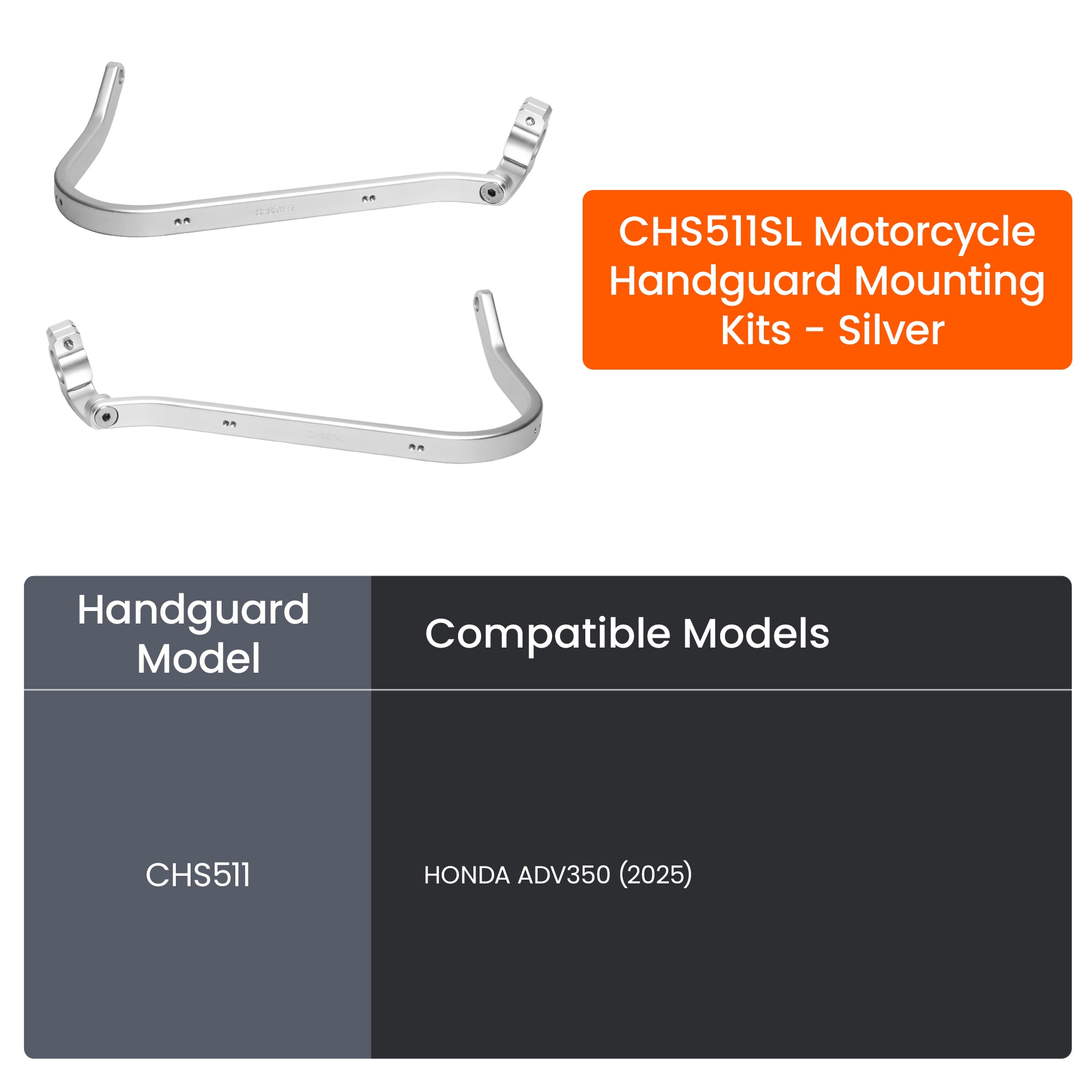 LOBOO Handguard Bow Honda ADV350 - Silver - CHS511SL