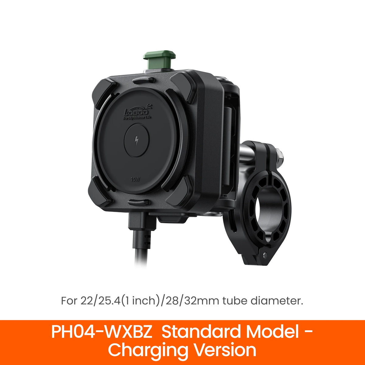 Soporte antivibración para teléfono de motocicleta LOBOO PH04 con carga inalámbrica de 15W y carga rápida de 30W para motocicletas ADV BMW, Honda y Yamaha