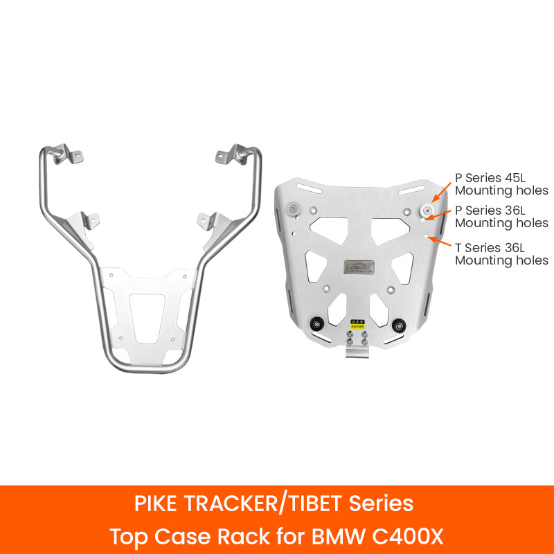 LOBOO Aluminium Topcase-System für BMW C400X & C400GT (2018+) | Pike Tracker & Tibet Serie