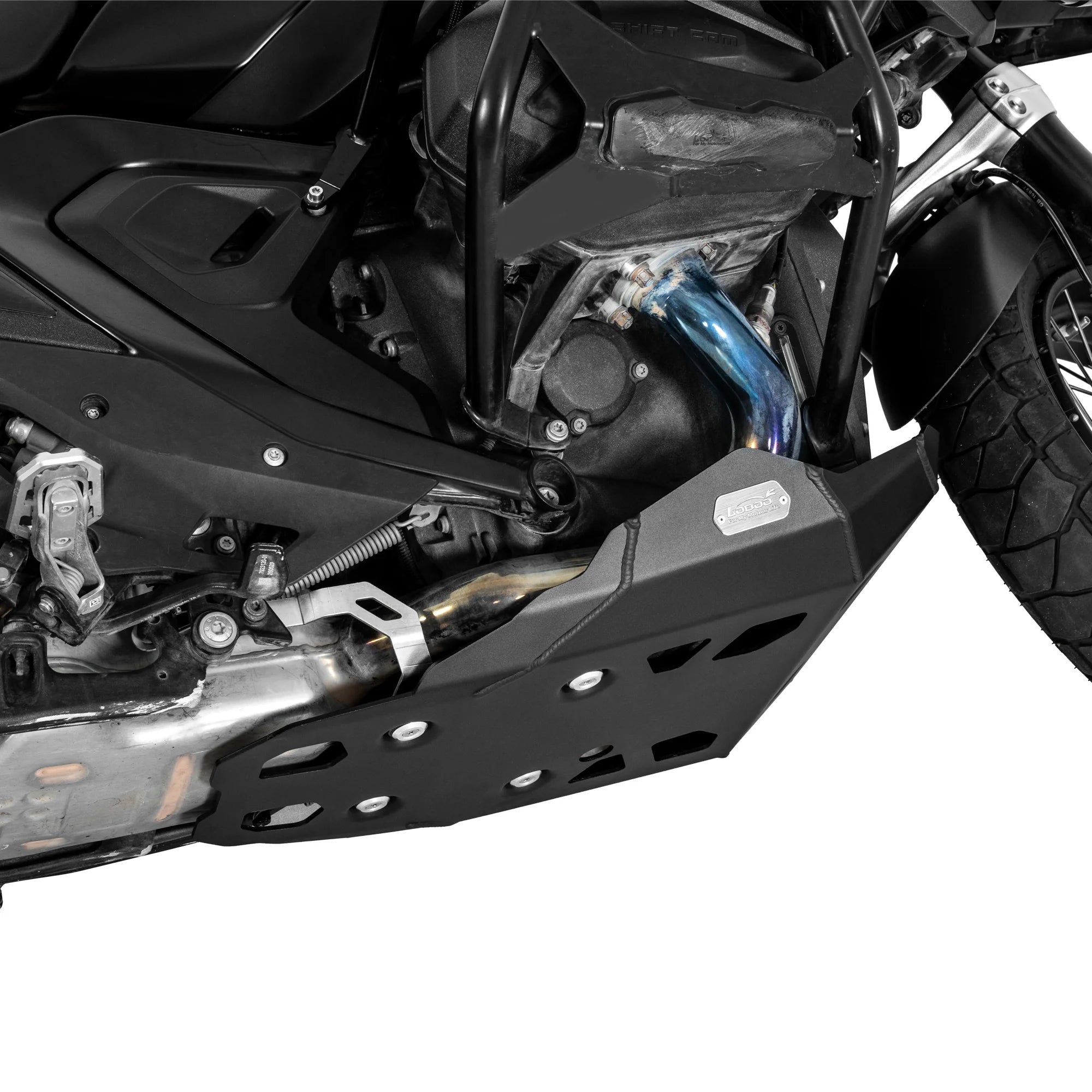 CHB151BK Aluminum Skid Plate Engine Guard for BMW R1300GS (2023+) & R1300GS Adventure (2024+) | No - Drill | 4mm Alloy Bash Plate - LOBOO