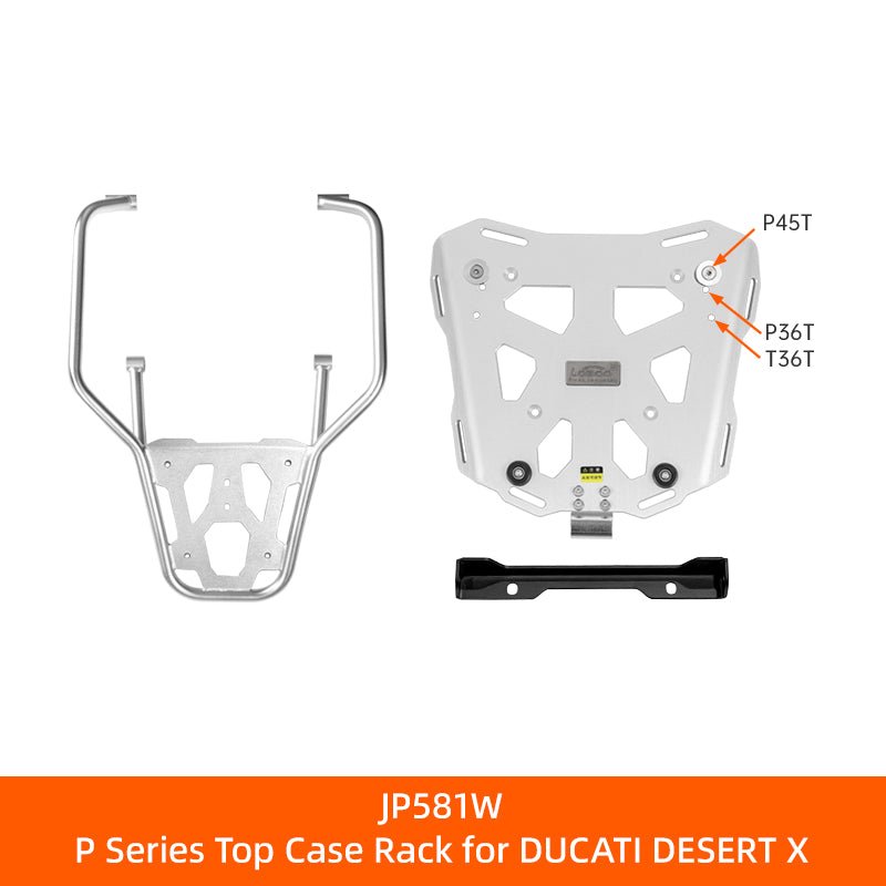 Ducati Desert X Top Case Rack | LOBOO JP581W | Pike Tracker, Tibet & Conqueror Series - LOBOO