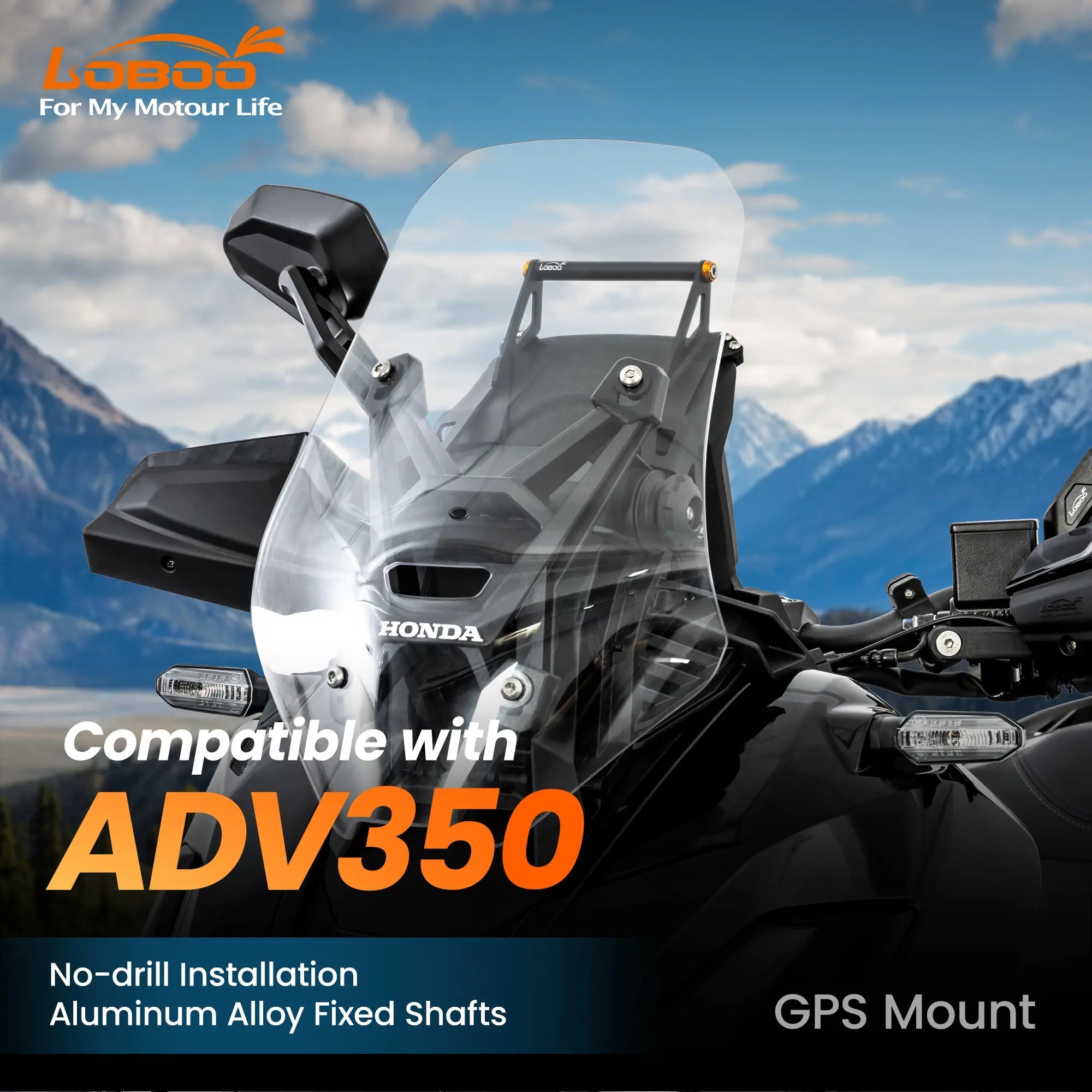 Honda ADV350 GPS Mount (2025+) | No - Drill Anti - Rotation Navigation Bar - LOBOO