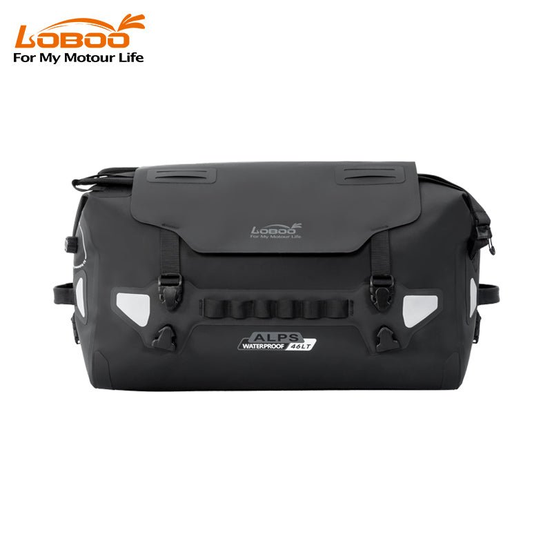 LOBOO Alps 46L Waterproof Tail Bag | IPX7 TPU Motorcycle Dry Bag with 1.5L Hydration Bladder - LOBOO