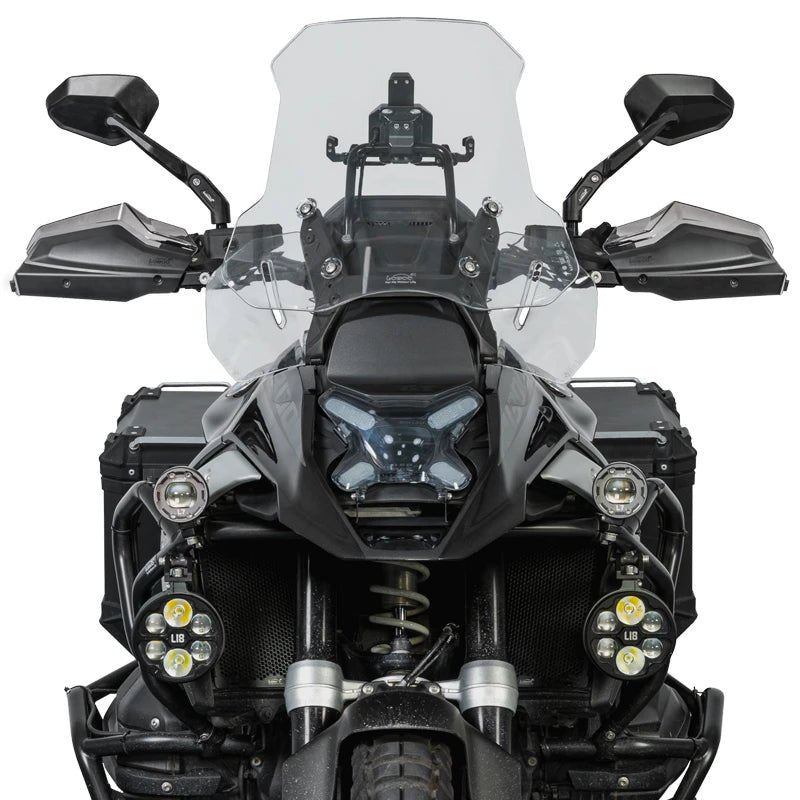 LOBOO Aluminum Handguard System for BMW R1300GS, R1250GS & F900GS | Adjustable Windshield & Crash Protection - LOBOO