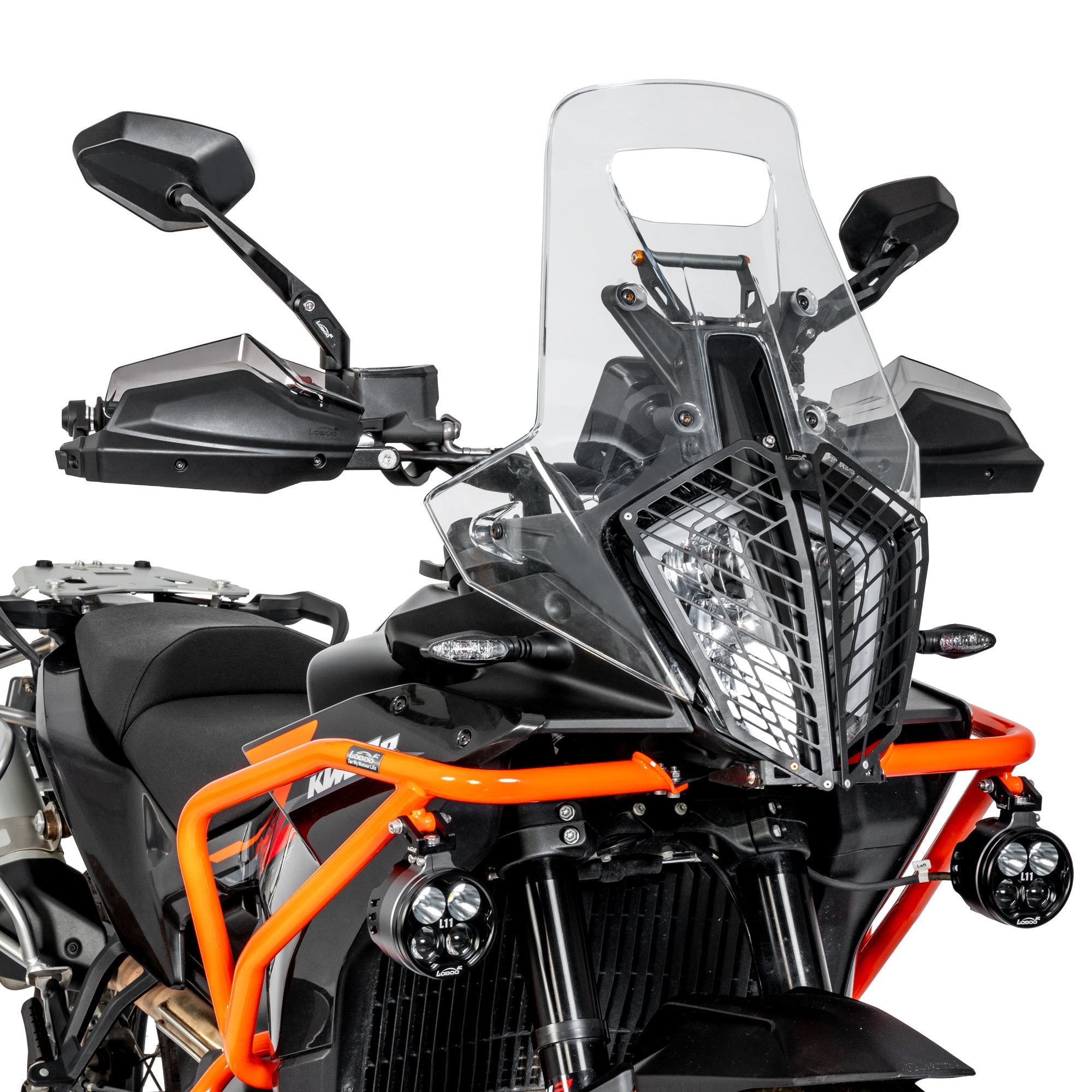 LOBOO Aluminum Handguard System for KTM 790/890 & Norden 901 | Adjustable Windshield & Crash Protection - LOBOO