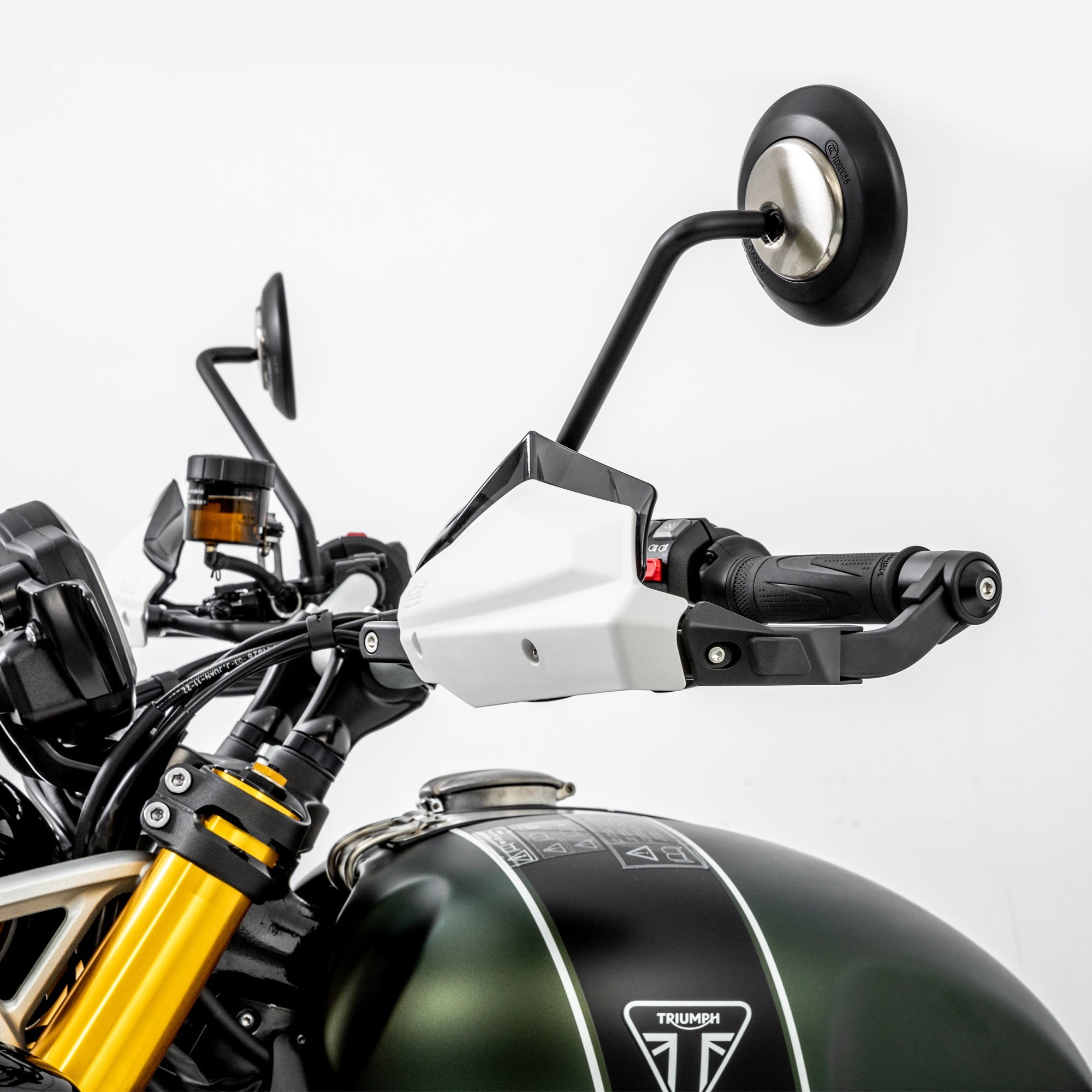 LOBOO Aluminum Handguard System for Triumph Scrambler 1200XE (2024+) | Adjustable Windshield & Impact Sliders - LOBOO