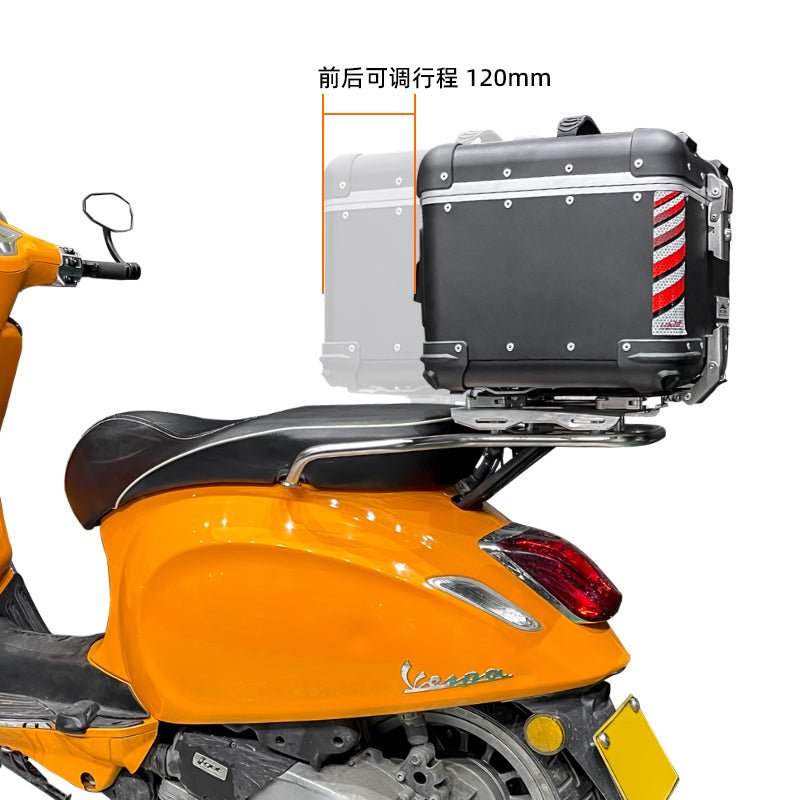 LOBOO Aluminum Top Case Set for Vespa 150 / 300 | Adjustable Sliding Rack System & Smart Light - LOBOO