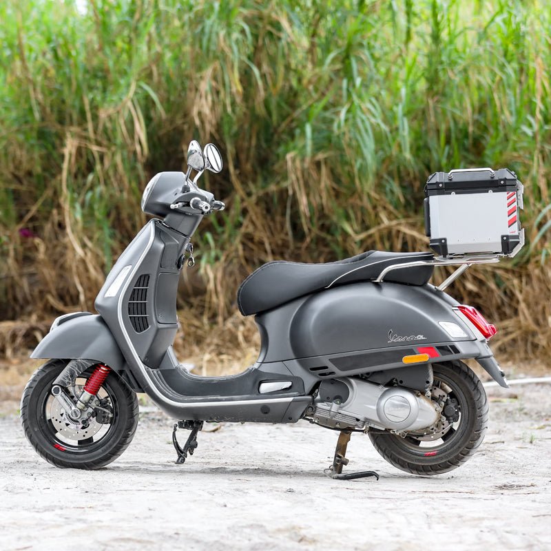 LOBOO Aluminum Top Case Set for Vespa 150 / 300 | Adjustable Sliding Rack System & Smart Light - LOBOO