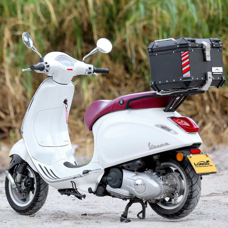 LOBOO Aluminum Top Case Set for Vespa 150 / 300 | Adjustable Sliding Rack System & Smart Light - LOBOO