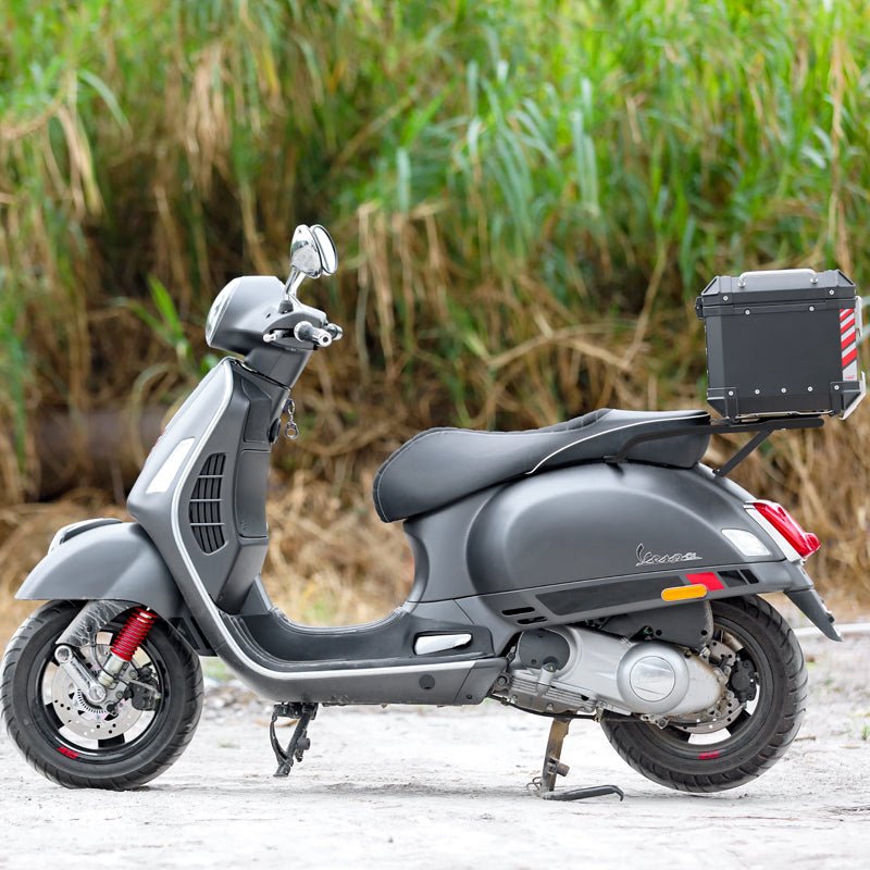 LOBOO Aluminum Top Case Set for Vespa 150 / 300 | Adjustable Sliding Rack System & Smart Light - LOBOO
