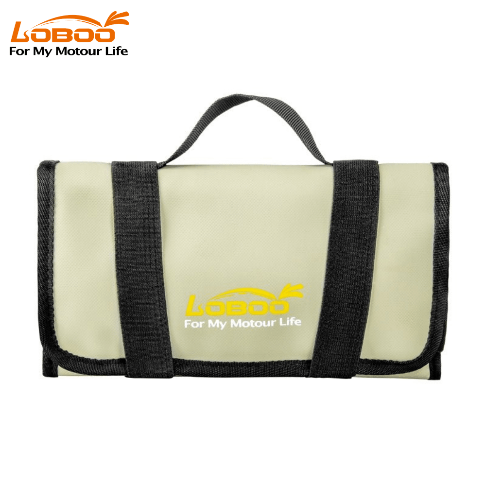 LOBOO BGJB03 Tactical Motorcycle Tool Roll - Waterproof TPU Maintenance Organizer - Compact Tri-Fold Tool Bag for Adventure Touring & Off-Road - Desert Yellow/Black - LOBOO