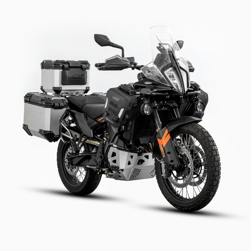 LOBOO ブラック/オレンジ バイク用ロワークラッシュバー＆エンジン