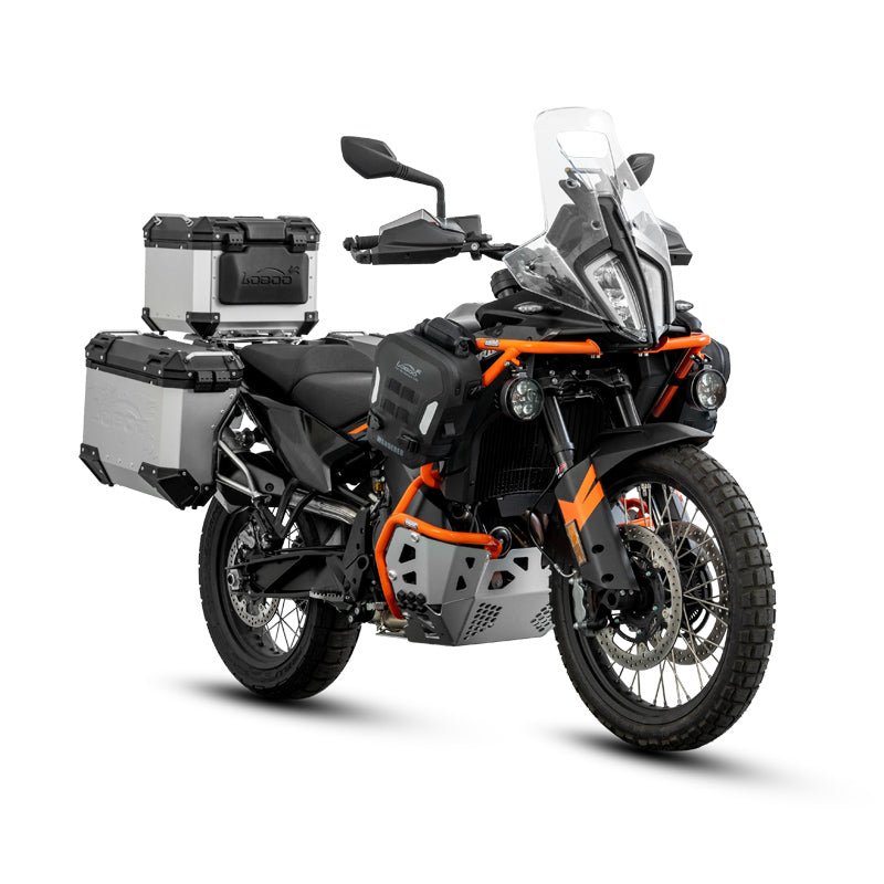 LOBOO ブラック/オレンジ バイク用ロワークラッシュバー＆エンジン