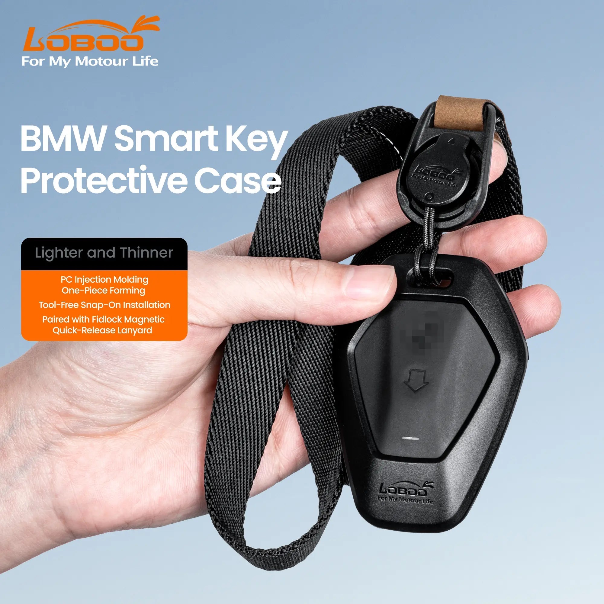 LOBOO BMW Smart Key Case + Magnetic Lanyard | XHK131 Protective Cover - LOBOO