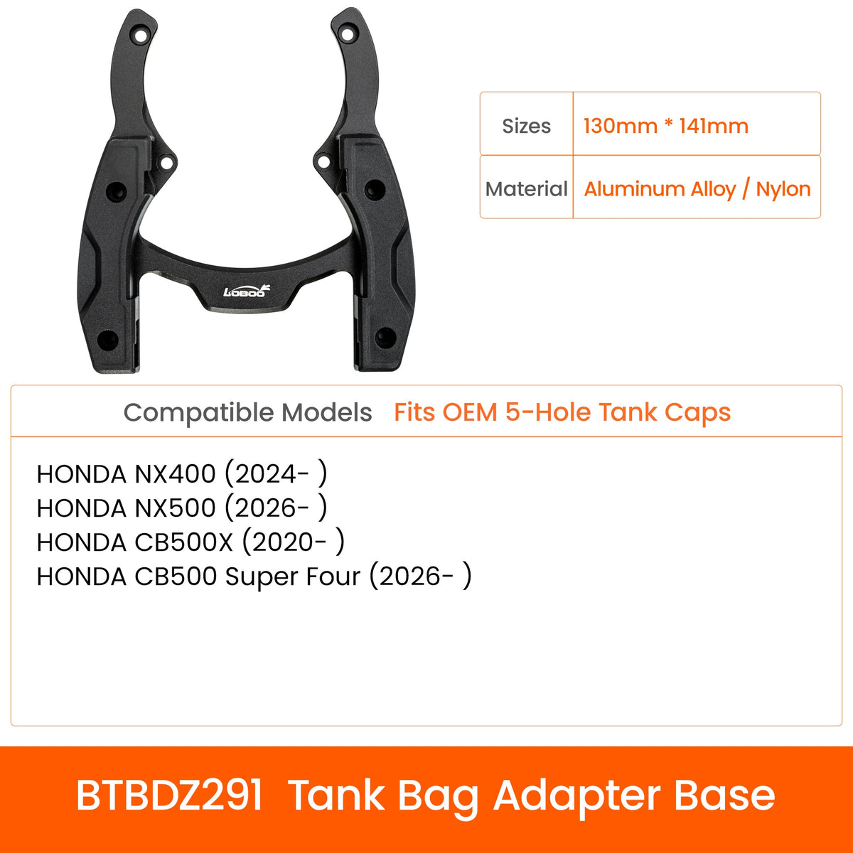 LOBOO BTBDZ291 Tank Bag Adapter Base | Honda NX400, CB500X & CB500SF - LOBOO