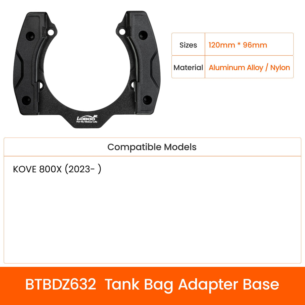 LOBOO BTBDZ632 Tank Bag Adapter Base | KOVE 800X - LOBOO