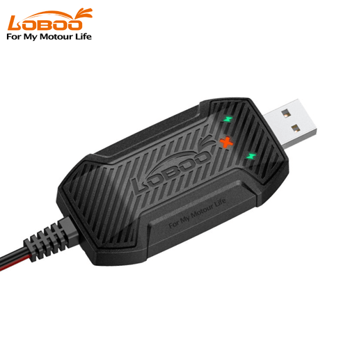 LOBOO C20Pro Mini Intelligent Battery Charger - USB-Powered 6-Stage Charger for 12V Lead-Acid & LiFePO4 Batteries - Portable 18W Maintenance for ADV Motorcycles - LOBOO