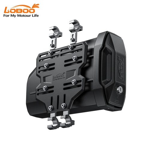 LOBOO CGJX - 2 Motorcycle Tool Box – IP66 Waterproof, Quick - Release, Lockable Storage for 18mm Side Rack (212–262mm Height Range) - LOBOO