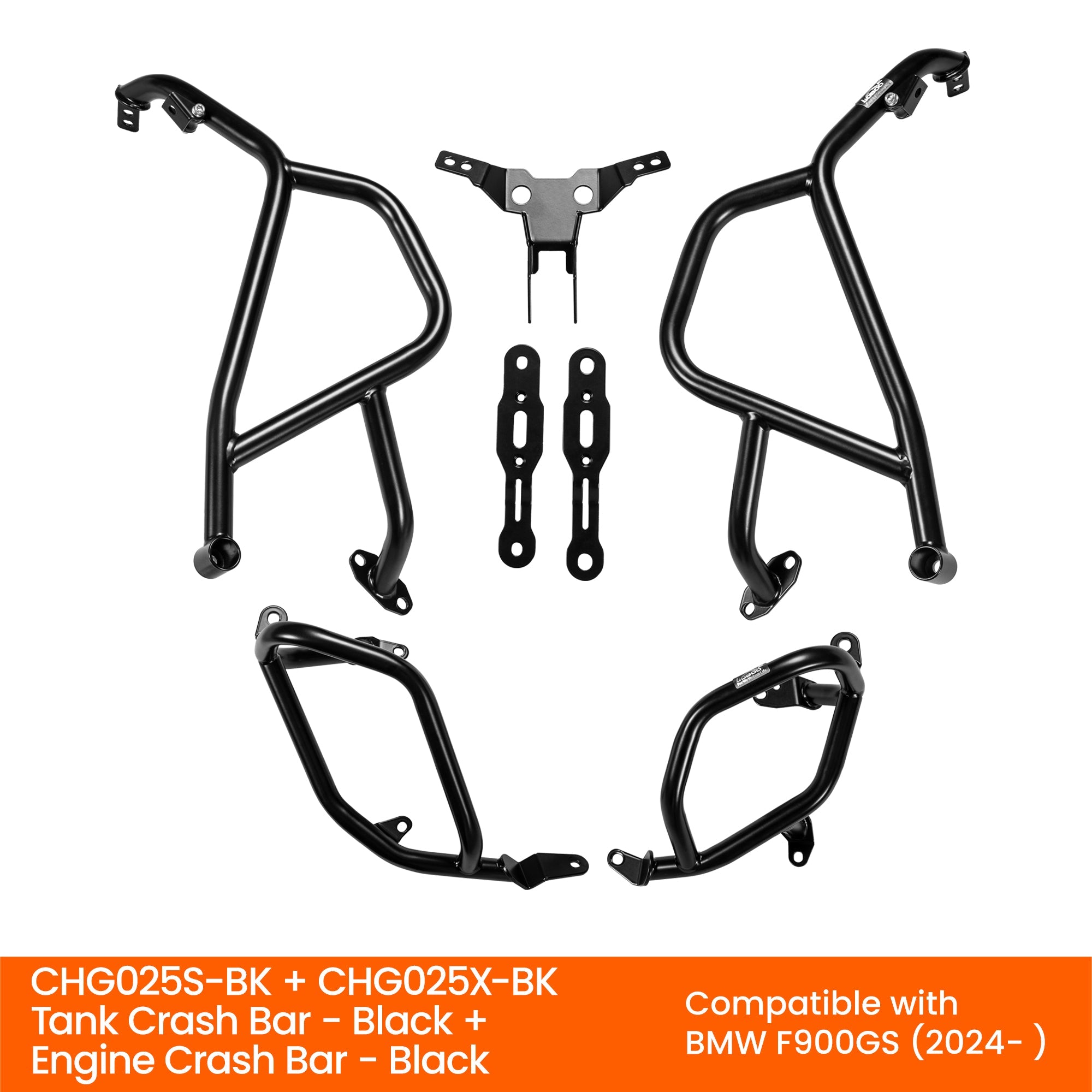 LOBOO CHG025S/X Crash Bar for BMW F900GS (2024+) | Tank & Engine Guard Set | 304 Stainless Steel - LOBOO