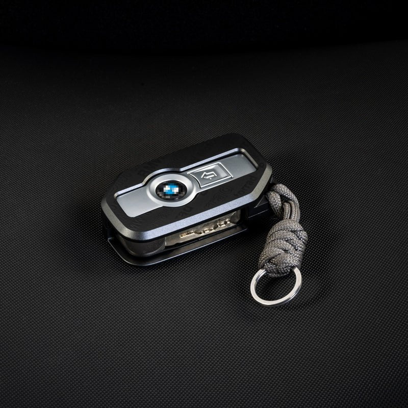 LOBOO CNC Aluminum & Kevlar Key Case for BMW Motorcycles | Signal - Friendly Fob Cover - LOBOO