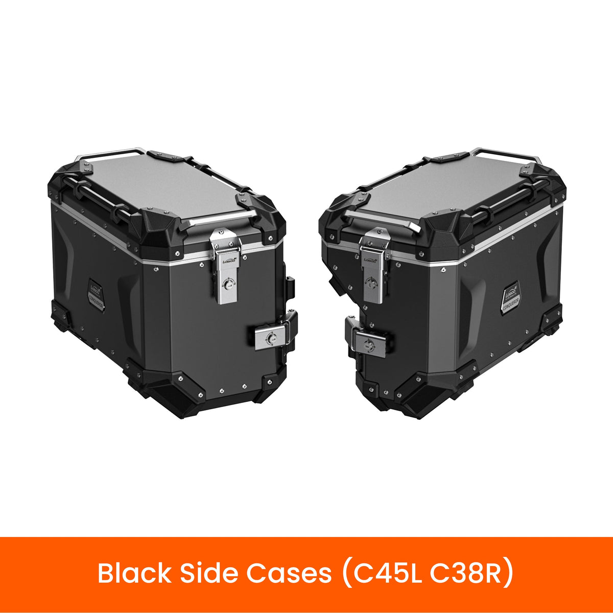 LOBOO CONQUEROR Aluminum Motorcycle Luggage System | C40T(40L) C45L(45L) C38R(38L) | FITS BMW F750GS / F800GS / F850GS/ADV / F900GS/ADV / R1200GS/ADV / R1250GS/ADV / KTM 1050-1290 Super ADV - LOBOO