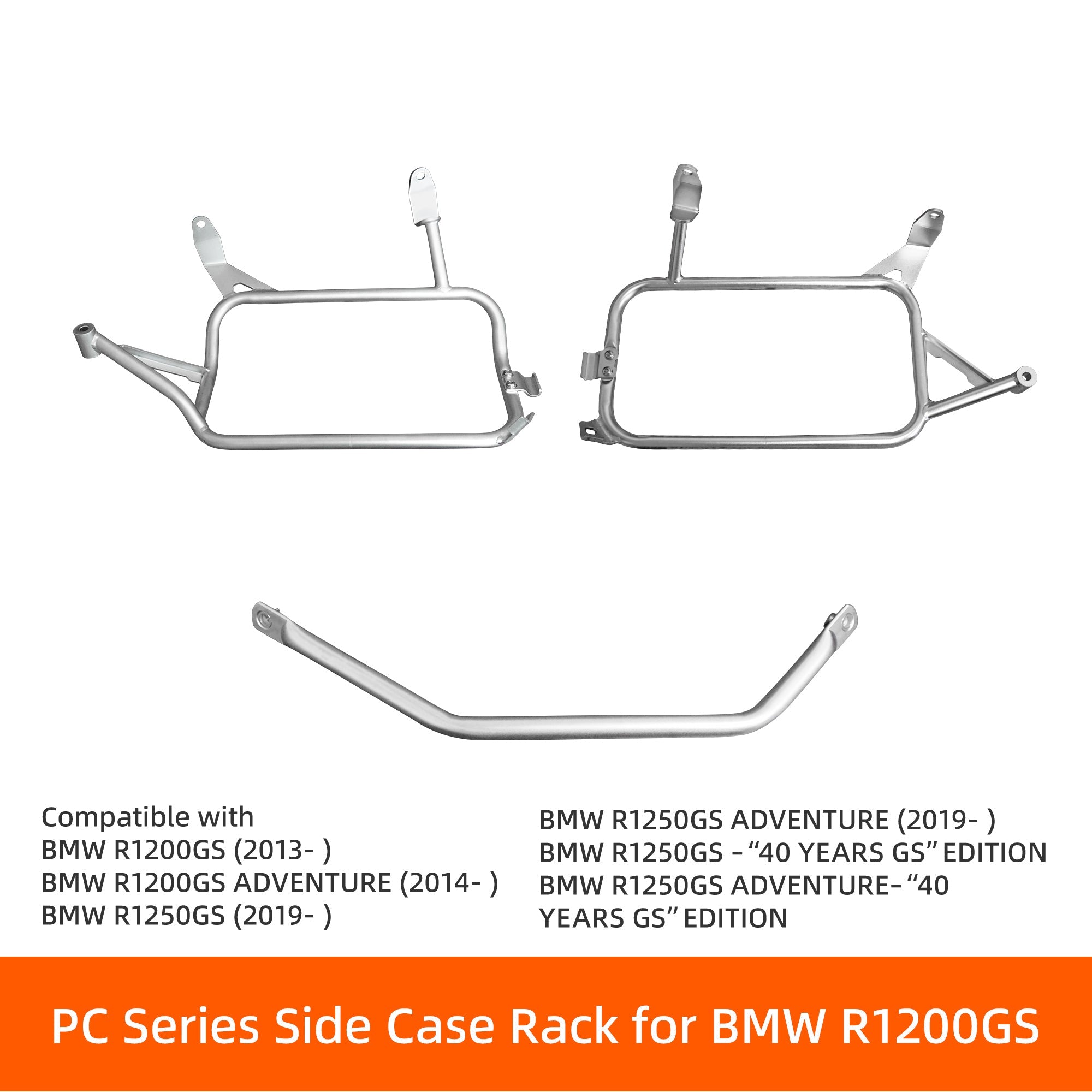 LOBOO CONQUEROR Aluminum Pannier & Top Case Set for BMW R1200GS / R1250GS / ADV (2013 - 2024) - Patented 9 - Point Quick - Release System & Sliding Rack - LOBOO