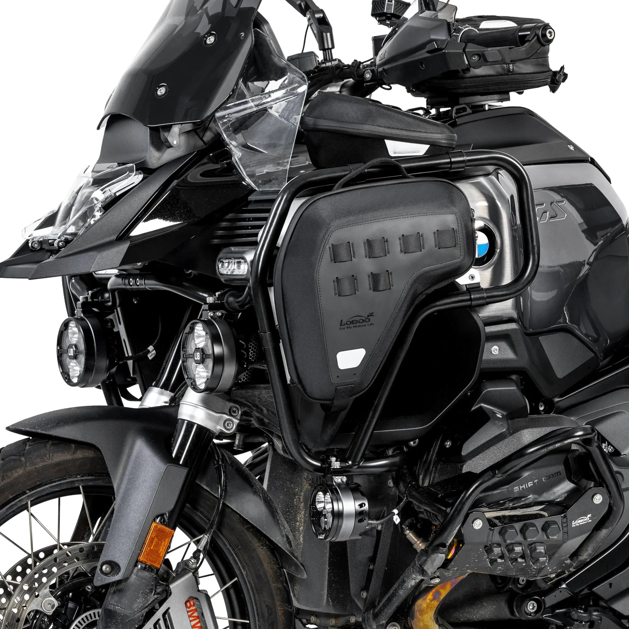LOBOO Crash Bar Bags (5L Pair) for BMW R1300GS Adventure (2024+) - Anti - Theft EVA Hard Shell Storage - LOBOO