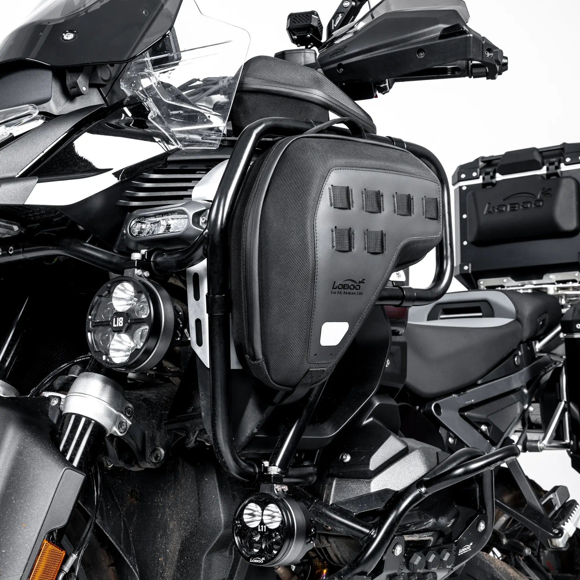 LOBOO Crash Bar Bags (5L Pair) for BMW R1300GS Adventure (2024+) - Anti - Theft EVA Hard Shell Storage - LOBOO