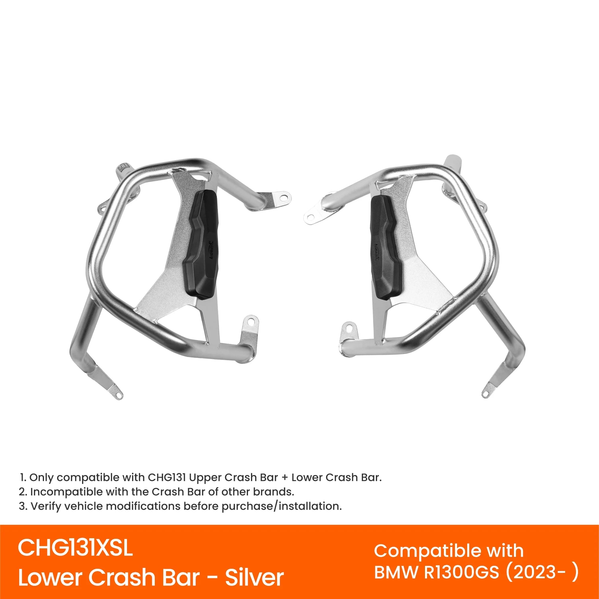 LOBOO CHG131 Lower Crash Bar BMW R1300GS Silver