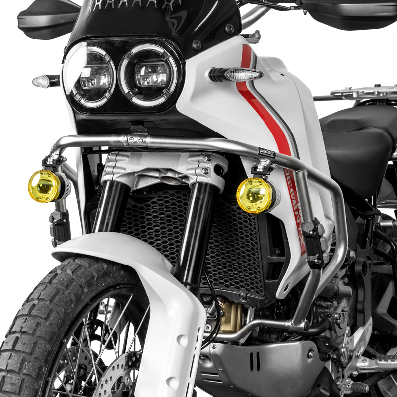 LOBOO Crash Bar for Ducati Desert X (2023+) | 304 Stainless Steel Engine Guard & Aux Light Mount - LOBOO