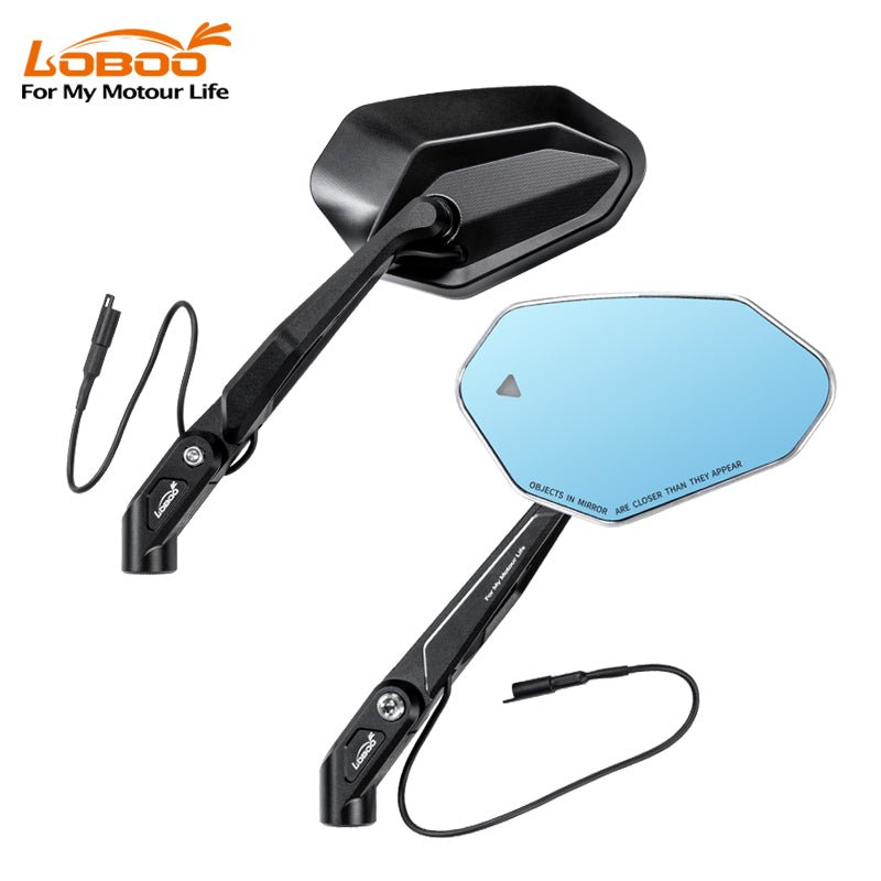 LOBOO Foldable Motorcycle Rearview Mirrors for BMW R1300GS / R1300GS ADV | Anti-Glare - LOBOO