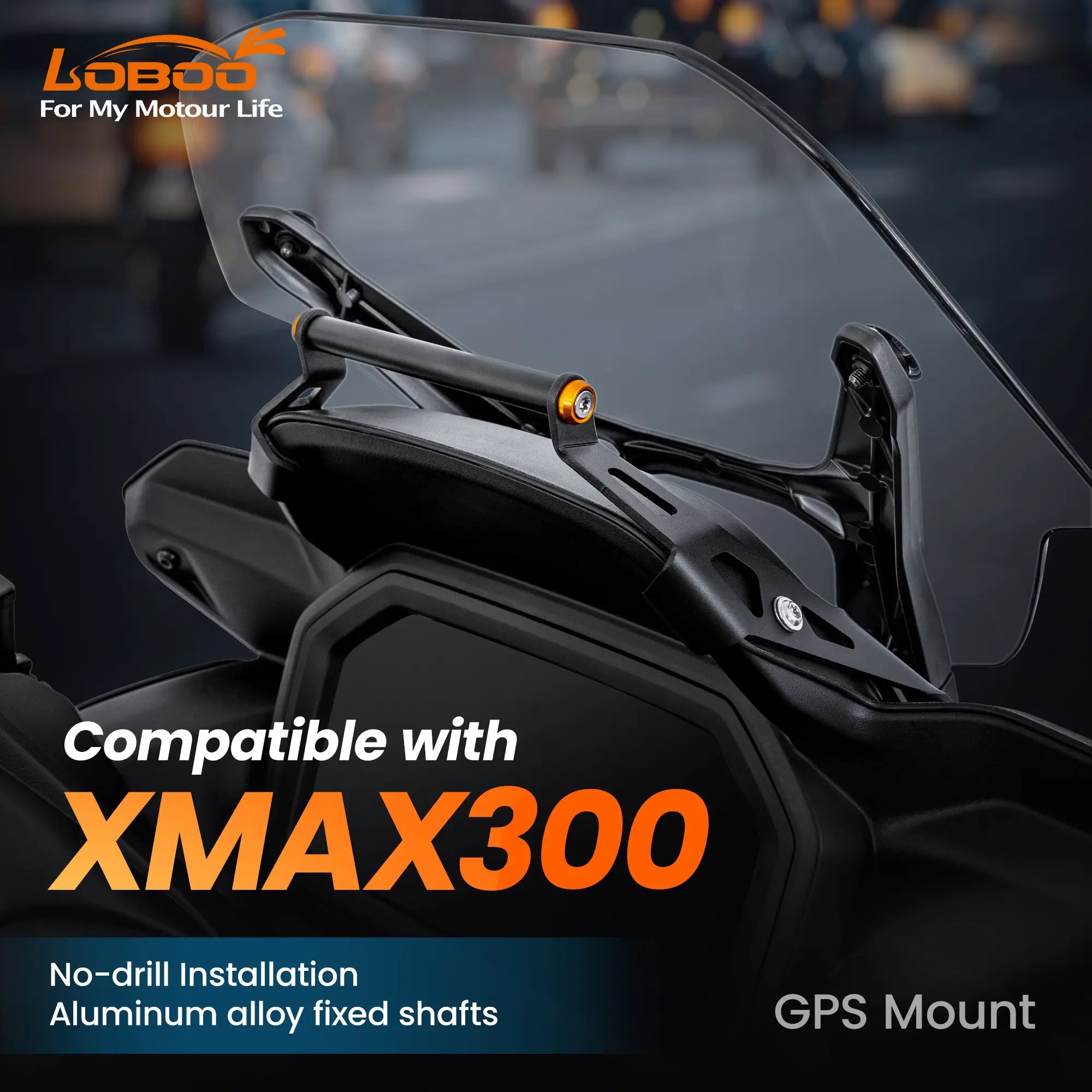 LOBOO GPS Mount for Yamaha XMAX300 / 12mm & 22mm Bars - LOBOO