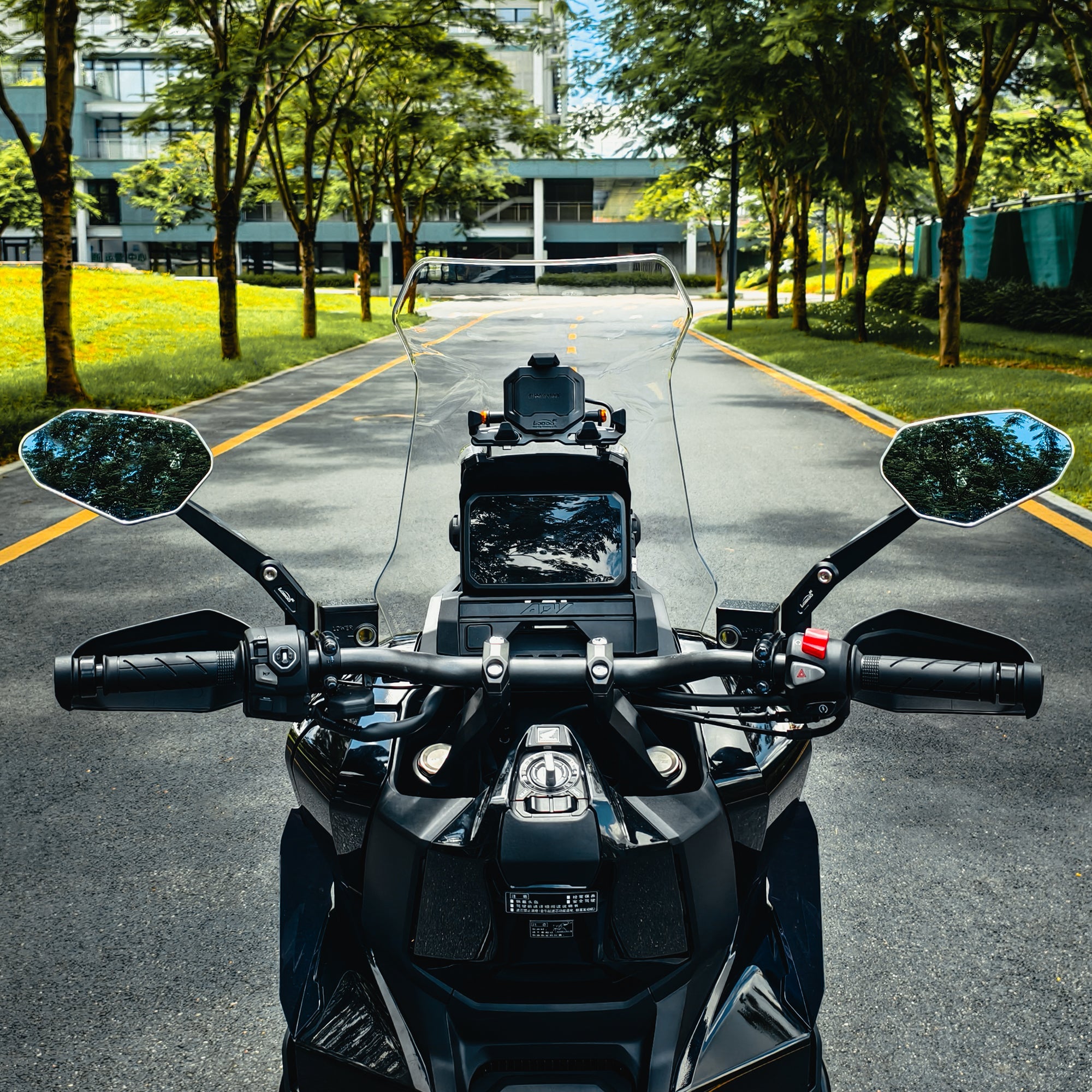 LOBOO High - Strength PC Windshield for Honda ADV350 (2025+) | Transparent & Light Gray - LOBOO