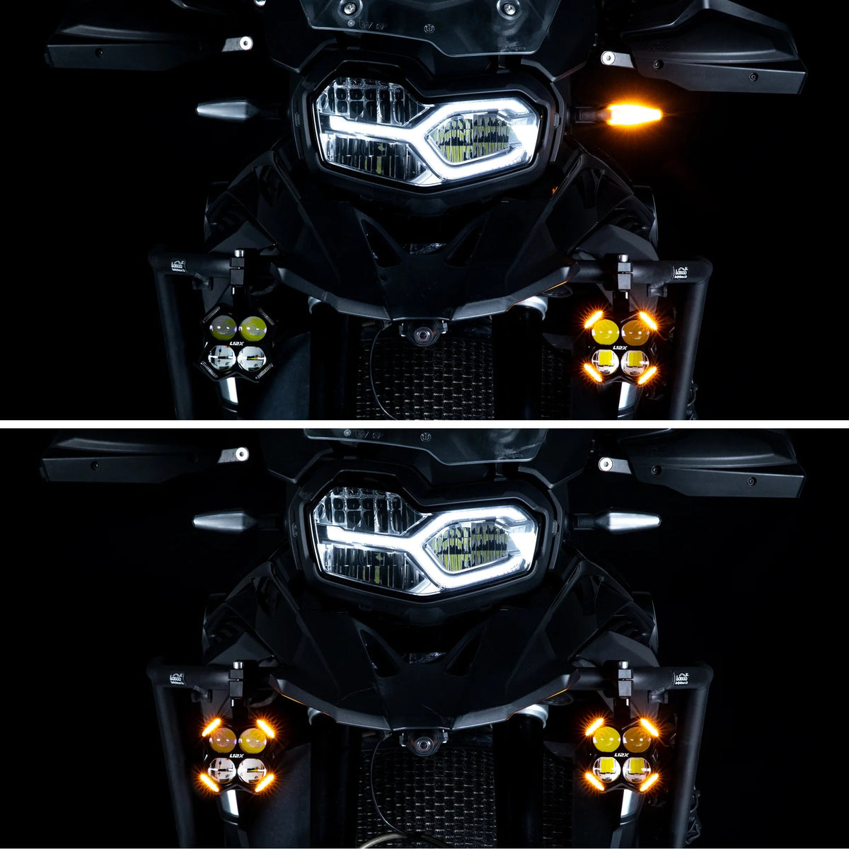 LOBOO L12X Universal LED Auxiliary Lights Kit | 16,000 Lumens High/Low Beam Adventure Driving Fog Lights for BMW GS, Honda, KTM & Motorcycles - LOBOO